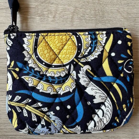 Vera Bradley Ellie Blue Pattern Small Lined Cosmetic Zip Pouch Case - Picture 2 of 5